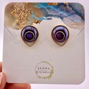 Pearled Red Agate Balloon 18k Gold Plated Stud Earrings